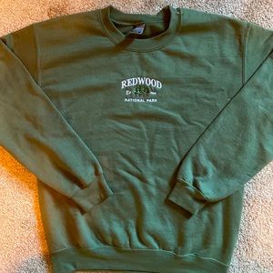 green redwood national park embroidered crewneck sweatshirt